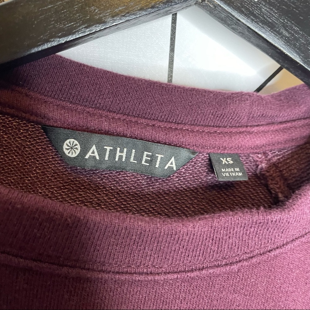 Athleta | Dynamic Crew Pullover Sweatshirt Top Burgundy Size XS - Picture 8 of 9